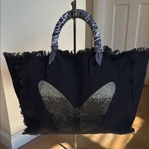 Hipchik Black Butterfly Tote Bag